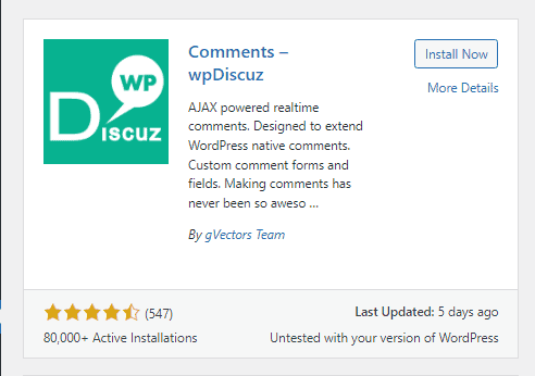 install wpDiscuz on WordPress