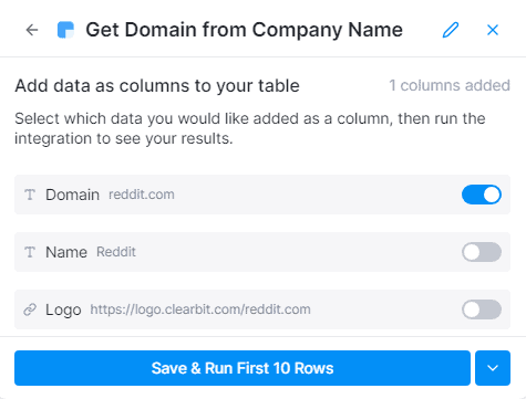 add domain as column