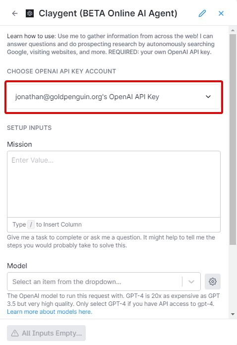 add OpenAI API key