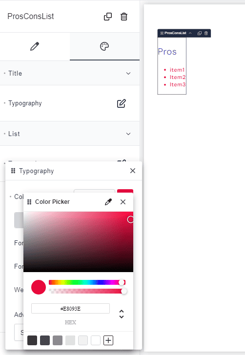 enable style options in Element Studio