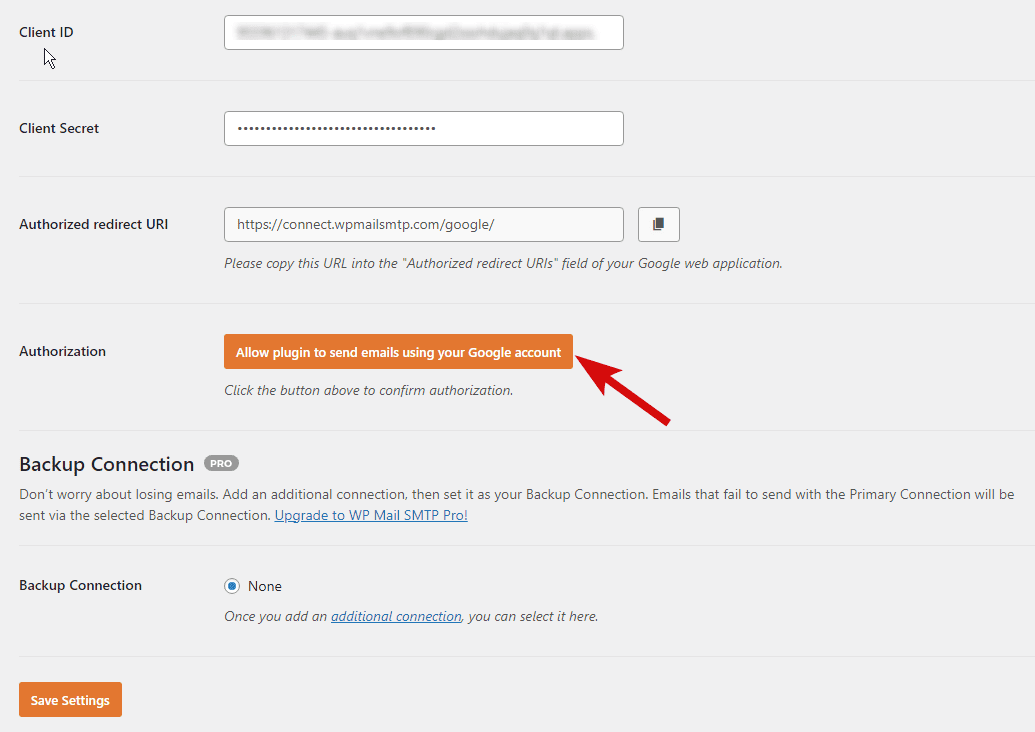 allow WordPress to send emails