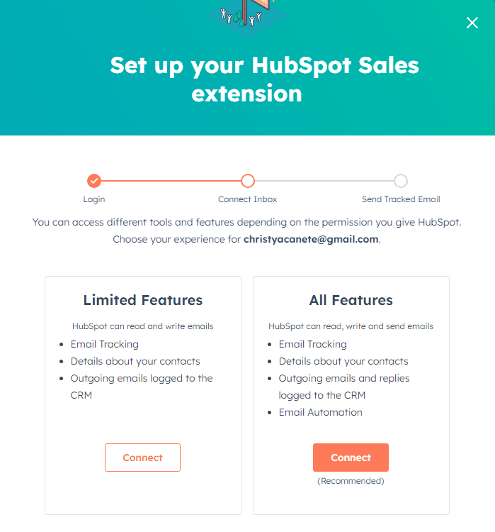 set up HubSpot Chrome extension