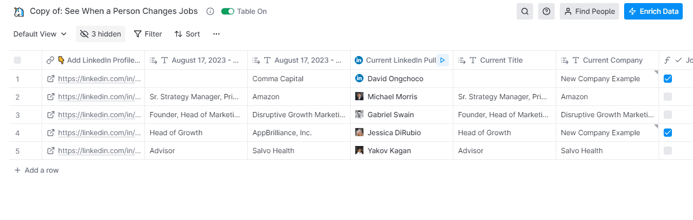 See When a Person Changes Jobs default table