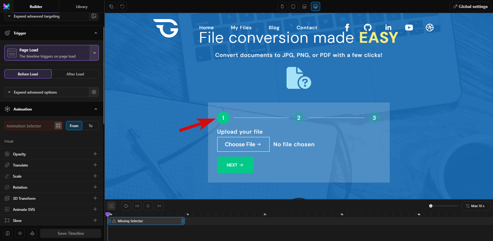 use animation selector in motion.page