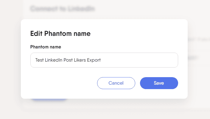 PhantomBuster Phantom name