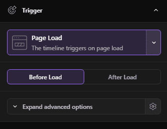 select page load on motion.page