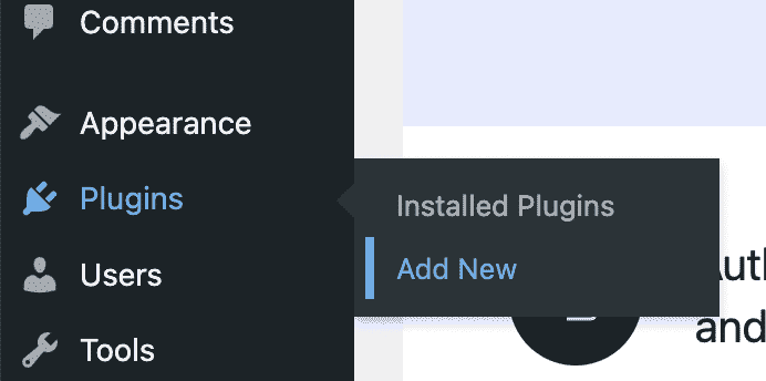 add a new plugin to a wordpress website by going to plugins > add new