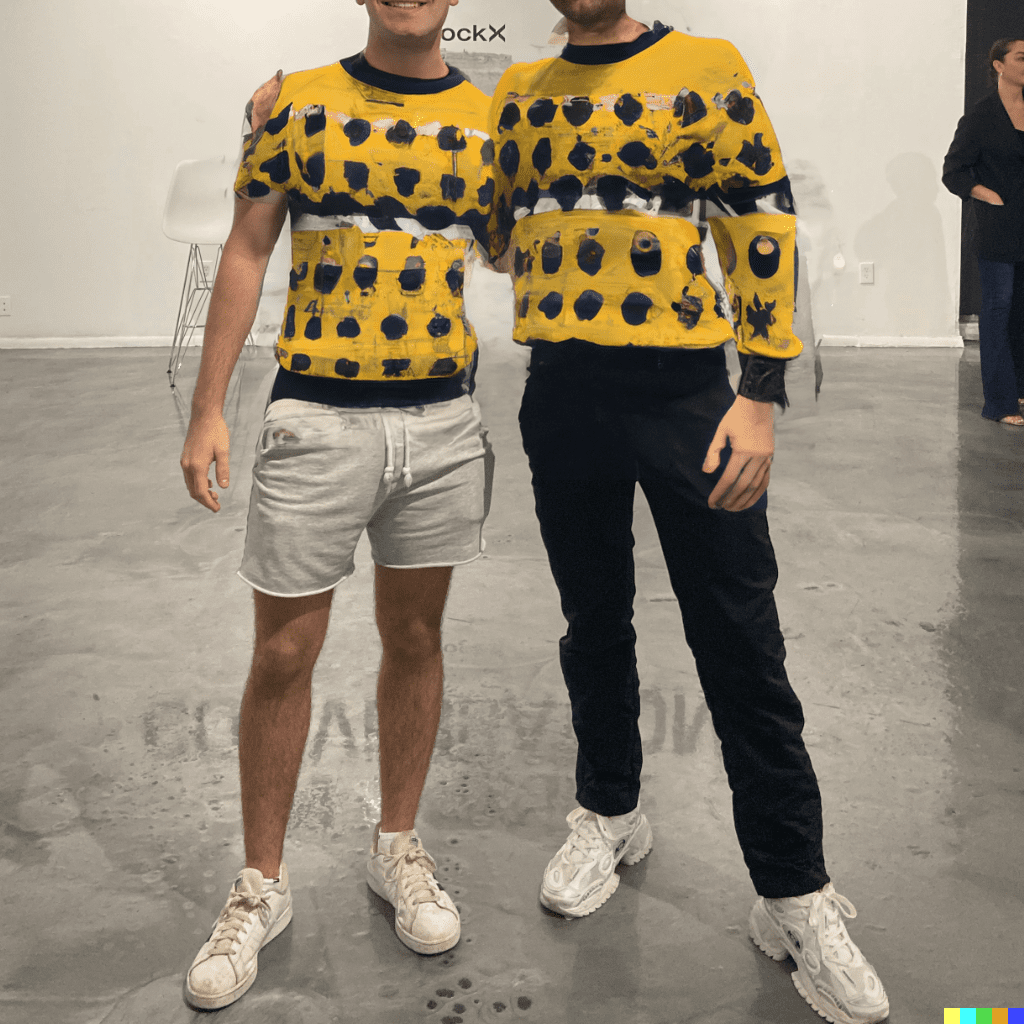 dalle2 image with prompt: yellow sweaters with cool designs