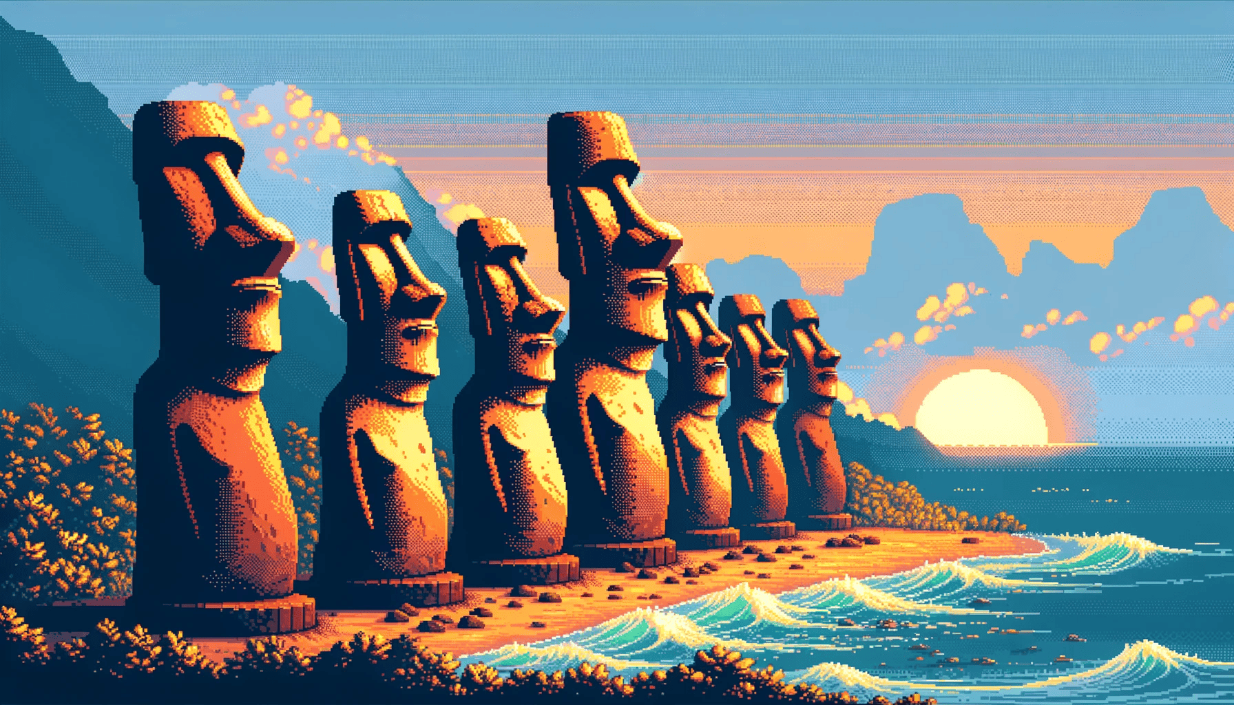 DALL-E 3's Easter Island Moai