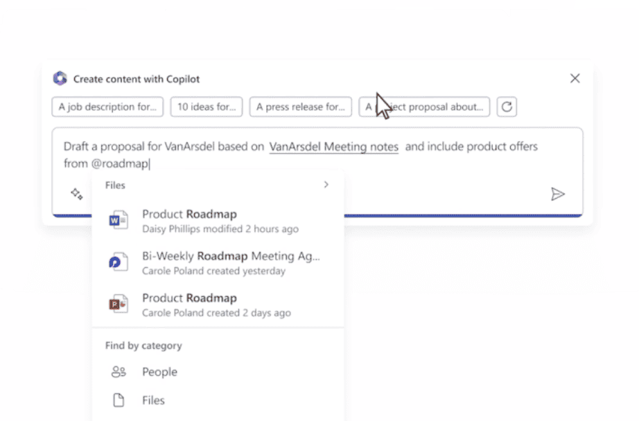 Microsoft 365 Copilot in action, showcasing a merge of documents after a user asks it to.