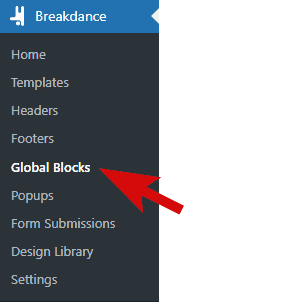 add global block in Breakdance