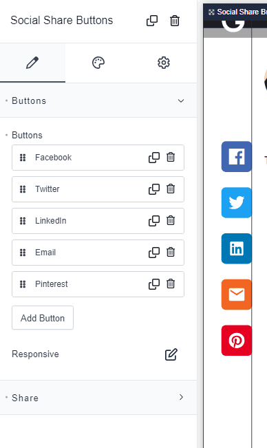 style social share buttons