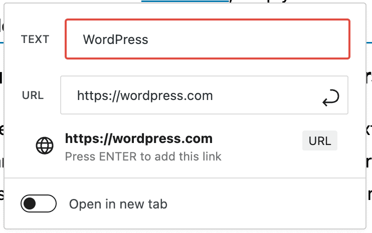 adding description text to a link on a wordpress website