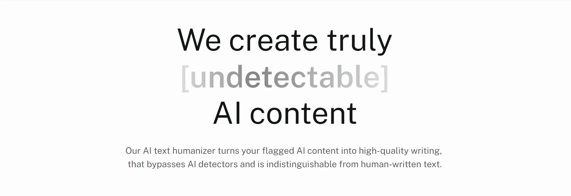 Undetectable AI Landing Page