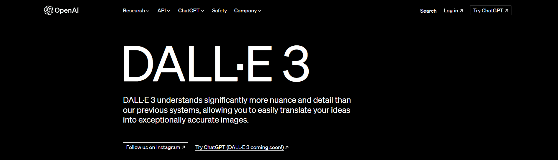 DALL-E 3 Landing Page