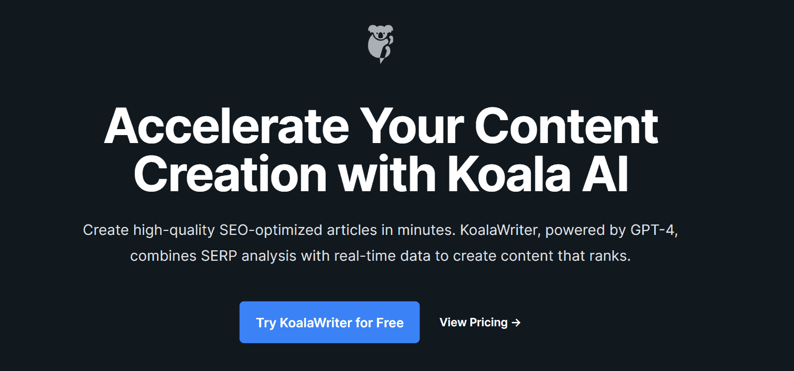 Koala Writer Landing Page