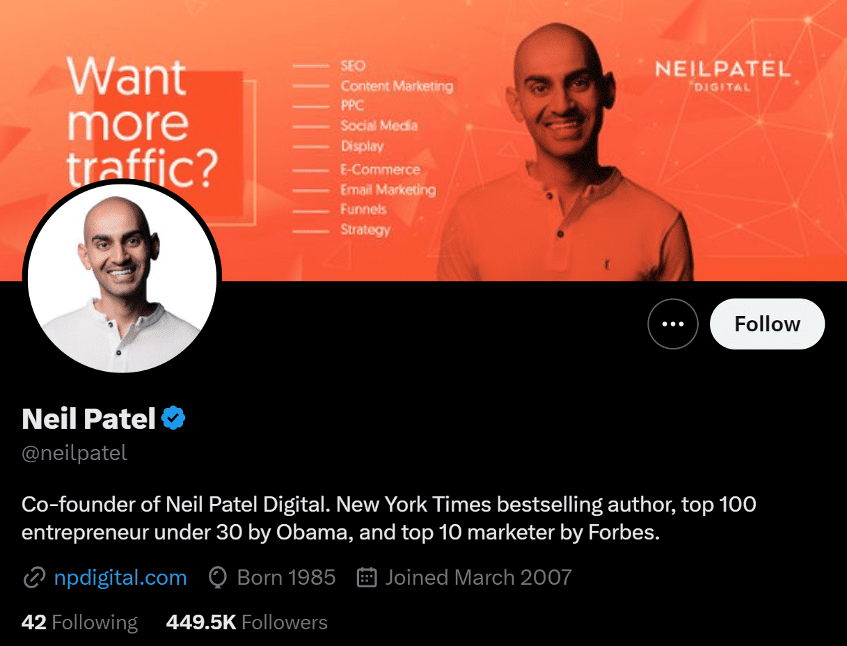 Neil Patel Twitter