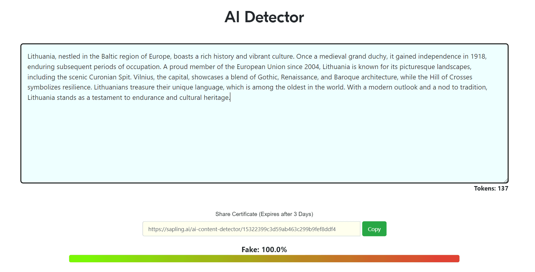 Original AI Likelihood Score