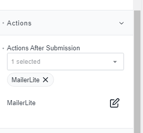 add mailerlite form action