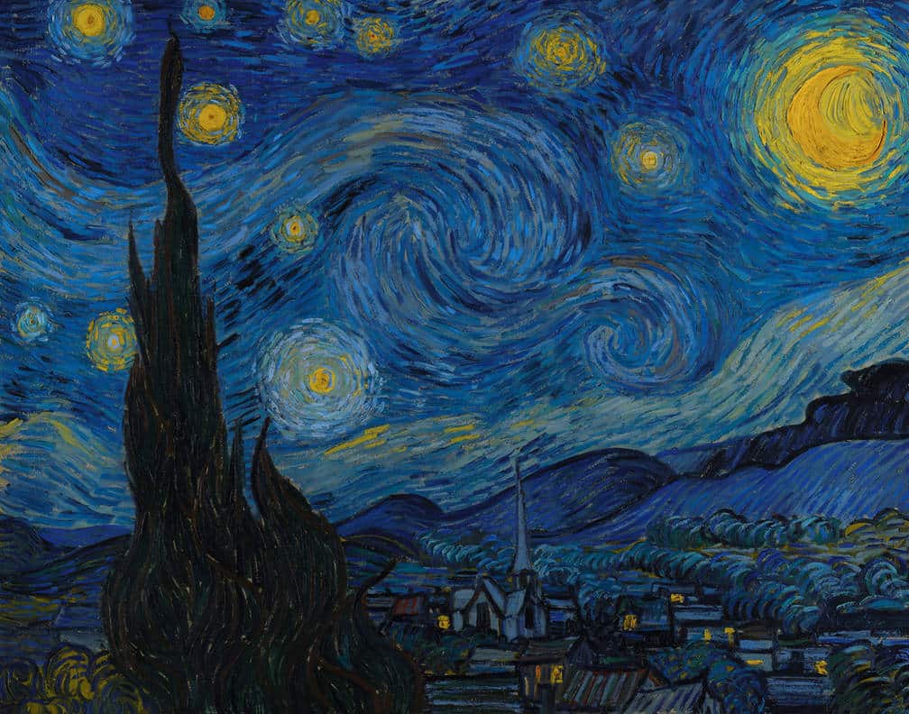 original photo of starry night photo created by Vincent van Gogh